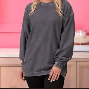 Gray Long Sleeve Pullover 100% cotton